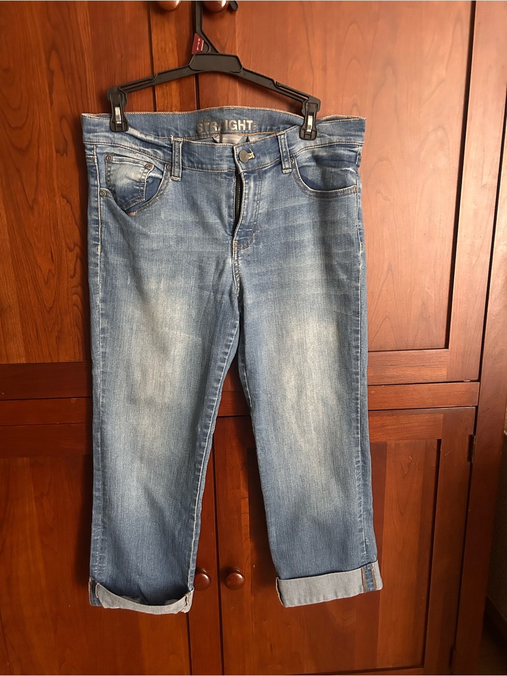 New York & Company Straight Leg Jeans - Light Blue Denim